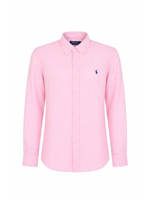 Camicia button-down in lino Pink POLO RALPH LAUREN | 710966294009